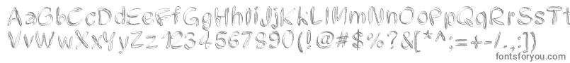 Pwfilament-Schriftart – Graue Schriften auf weißem Hintergrund
