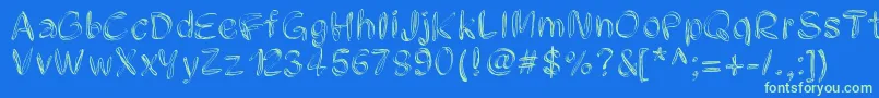 Pwfilament Font – Green Fonts on Blue Background