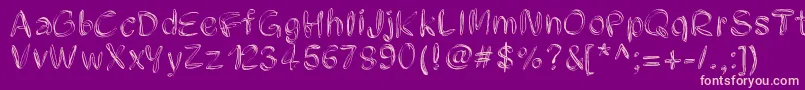 Fonte Pwfilament – fontes rosa em um fundo violeta
