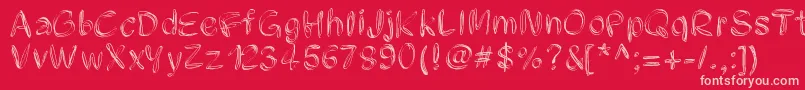 Pwfilament Font – Pink Fonts on Red Background