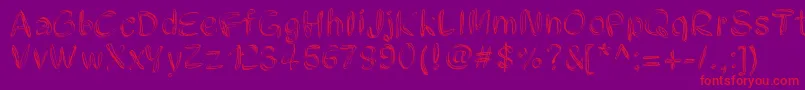 Pwfilament Font – Red Fonts on Purple Background