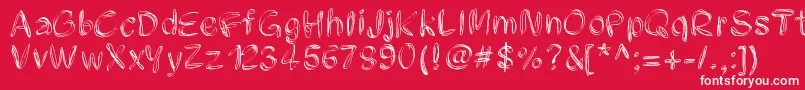 Pwfilament-Schriftart – Weiße Schriften auf rotem Hintergrund