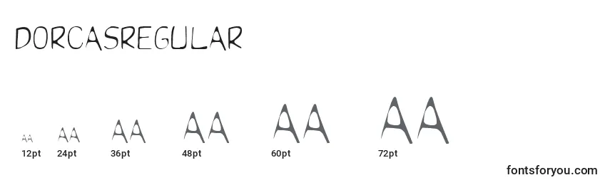Размеры шрифта DorcasRegular