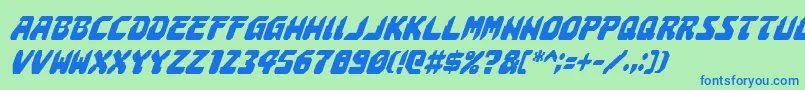 AstropolisCondensedItalic Font – Blue Fonts on Green Background