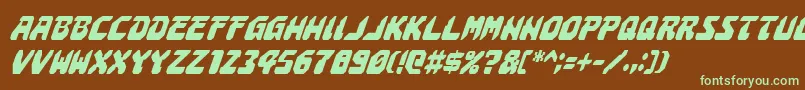 AstropolisCondensedItalic Font – Green Fonts on Brown Background