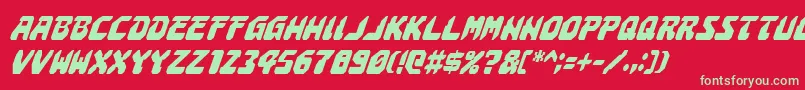 AstropolisCondensedItalic Font – Green Fonts on Red Background