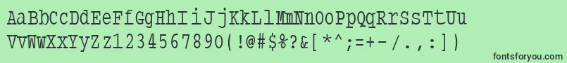 Typewritercondensed Font – Black Fonts on Green Background