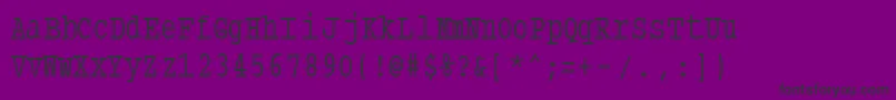 フォントTypewritercondensed – 紫の背景に黒い文字