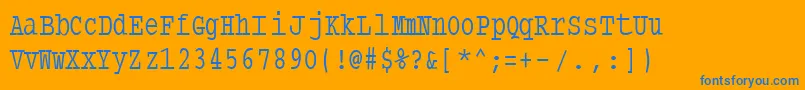 Шрифт Typewritercondensed – синие шрифты на оранжевом фоне
