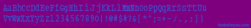 Typewritercondensed Font – Blue Fonts on Purple Background