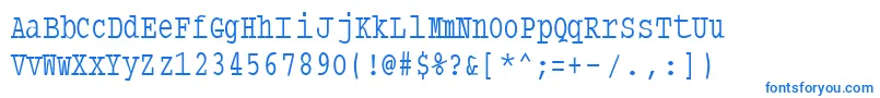 Шрифт Typewritercondensed – синие шрифты на белом фоне