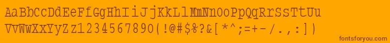 Fonte Typewritercondensed – fontes marrons em um fundo laranja