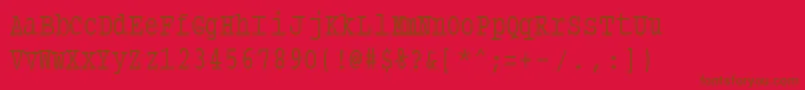 Typewritercondensed-Schriftart – Braune Schriften auf rotem Hintergrund