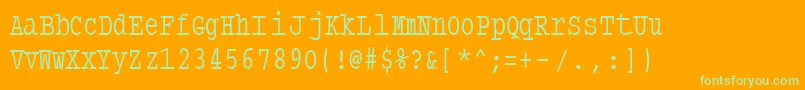 Шрифт Typewritercondensed – зелёные шрифты на оранжевом фоне