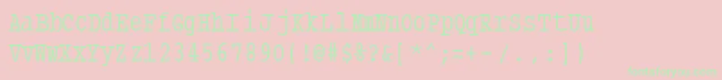 Fonte Typewritercondensed – fontes verdes em um fundo rosa