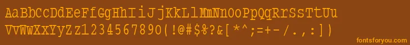 Typewritercondensed Font – Orange Fonts on Brown Background