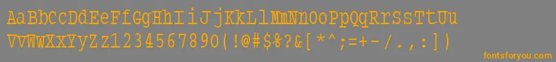 Typewritercondensed Font – Orange Fonts on Gray Background