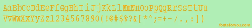 Typewritercondensed Font – Orange Fonts on Green Background