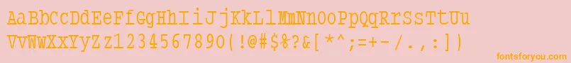 Typewritercondensed-Schriftart – Orangefarbene Schriften auf rosa Hintergrund