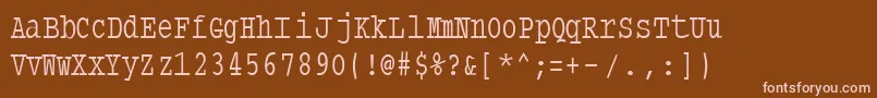 Typewritercondensed Font – Pink Fonts on Brown Background