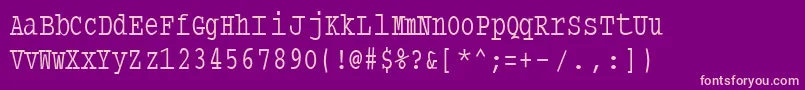 Typewritercondensed Font – Pink Fonts on Purple Background