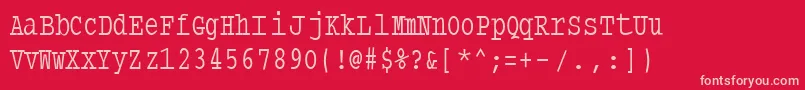 Typewritercondensed Font – Pink Fonts on Red Background