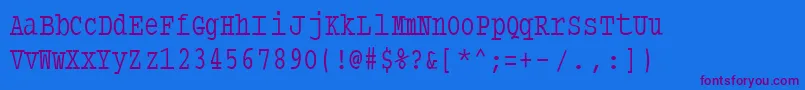 Typewritercondensed Font – Purple Fonts on Blue Background