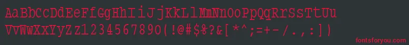 Шрифт Typewritercondensed – красные шрифты на чёрном фоне