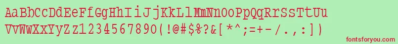 Typewritercondensed Font – Red Fonts on Green Background