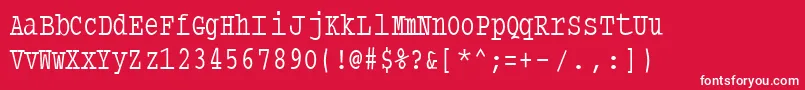 Typewritercondensed Font – White Fonts on Red Background