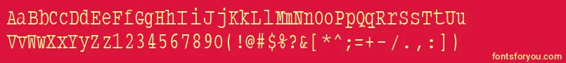 Typewritercondensed Font – Yellow Fonts on Red Background