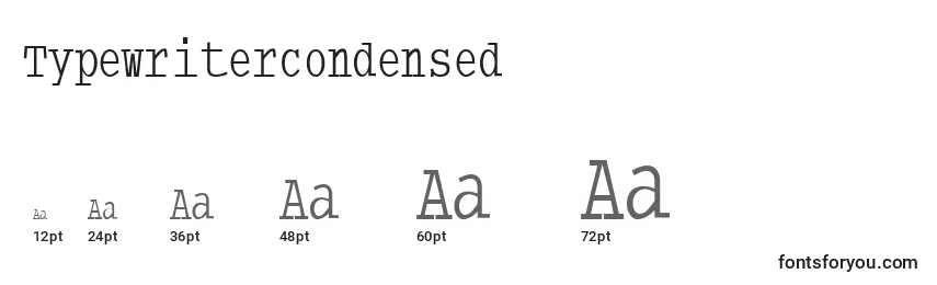 Размеры шрифта Typewritercondensed