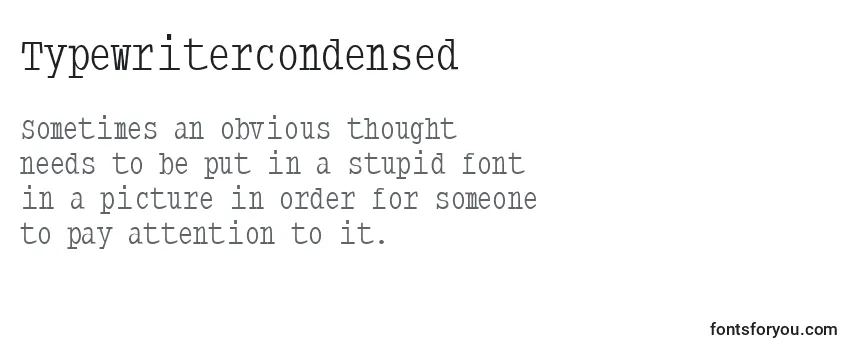 Review of the Typewritercondensed Font