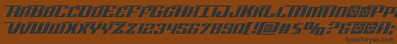 Rocketpoplaser-Schriftart – Schwarze Schriften auf braunem Hintergrund
