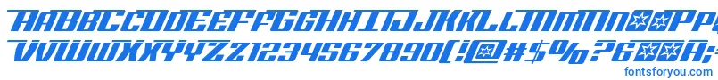 Rocketpoplaser-fontti – siniset fontit valkoisella taustalla