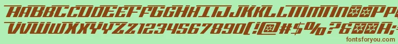 Rocketpoplaser-fontti – ruskeat fontit vihreällä taustalla