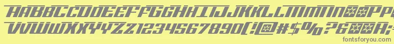 Rocketpoplaser-Schriftart – Graue Schriften auf gelbem Hintergrund