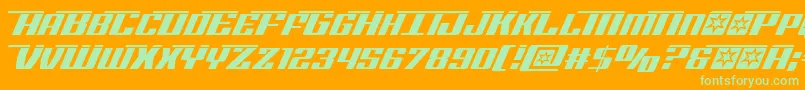 Rocketpoplaser Font – Green Fonts on Orange Background