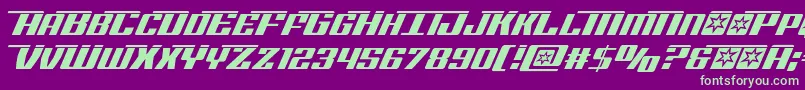Шрифт Rocketpoplaser – зелёные шрифты на фиолетовом фоне