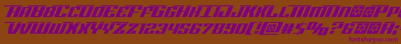 フォントRocketpoplaser – 紫色のフォント、茶色の背景