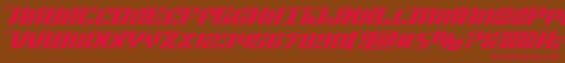 Rocketpoplaser-Schriftart – Rote Schriften auf braunem Hintergrund