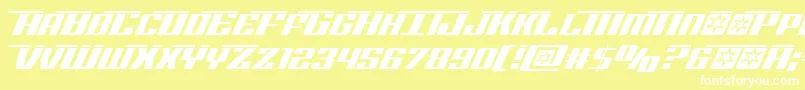 Rocketpoplaser Font – White Fonts on Yellow Background