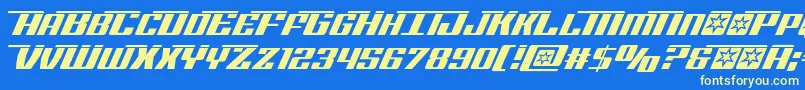 Rocketpoplaser Font – Yellow Fonts on Blue Background