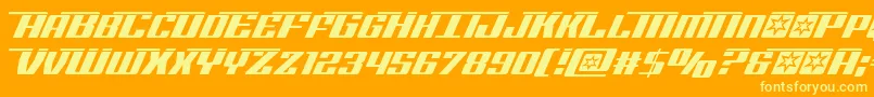 Rocketpoplaser-fontti – keltaiset fontit oranssilla taustalla