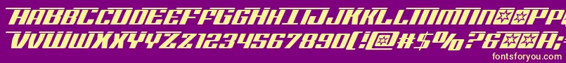 Rocketpoplaser Font – Yellow Fonts on Purple Background