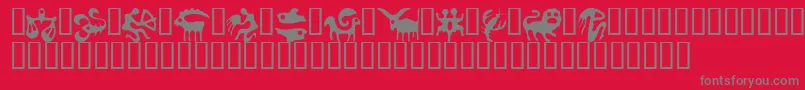 Zodiac ffy Font – Gray Fonts on Red Background