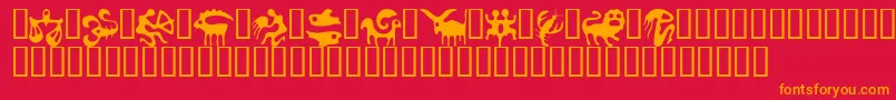 Zodiac ffy Font – Orange Fonts on Red Background