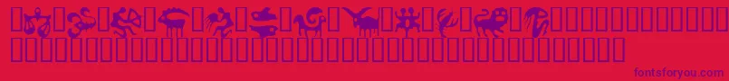 フォントZodiac ffy – 赤い背景に紫のフォント