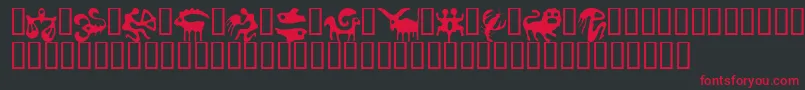 fuente Zodiac ffy – Fuentes Rojas Sobre Fondo Negro