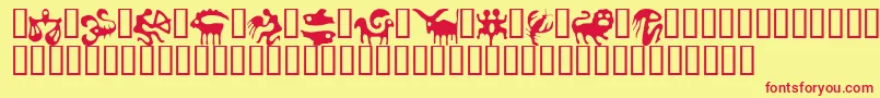 Saiba mais sobre a fonte Zodiac ffy Fonte Zodiac ffy – fontes vermelhas em um fundo amarelo